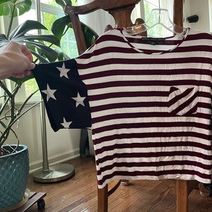 Boxy Cropped American Stars & Stripes Top